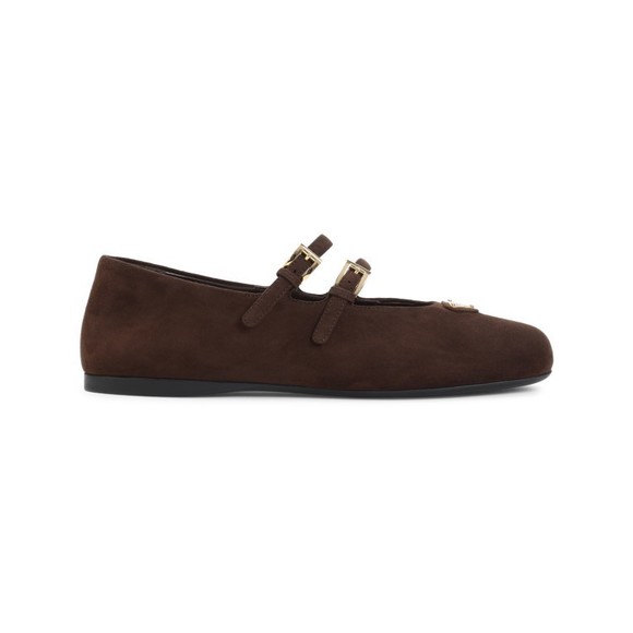 Prada Rich Brown Suede Ballerina Flats - NWT - Picture 1 of 3